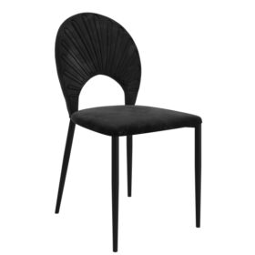 Krzesło Welurowe Designerskie Czarne DALIA