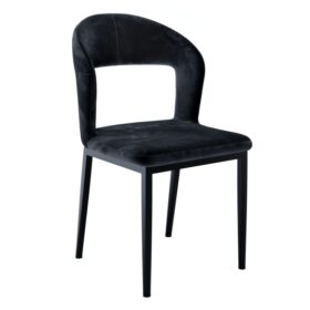 Krzesło Nowoczesne Designerskie Welurowe Czarne CARMEN