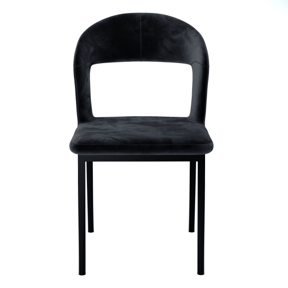 Krzesło Nowoczesne Designerskie Welurowe Czarne CARMEN