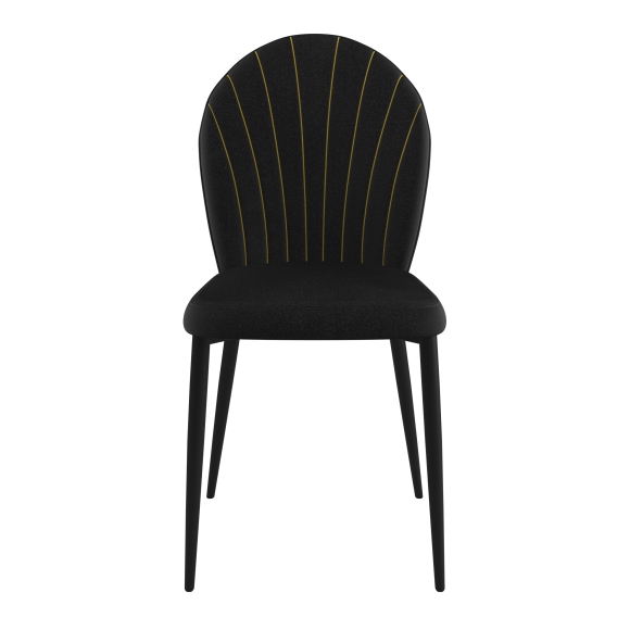 Krzesło Designerskie Welurowe Czarne Złote LOTOS