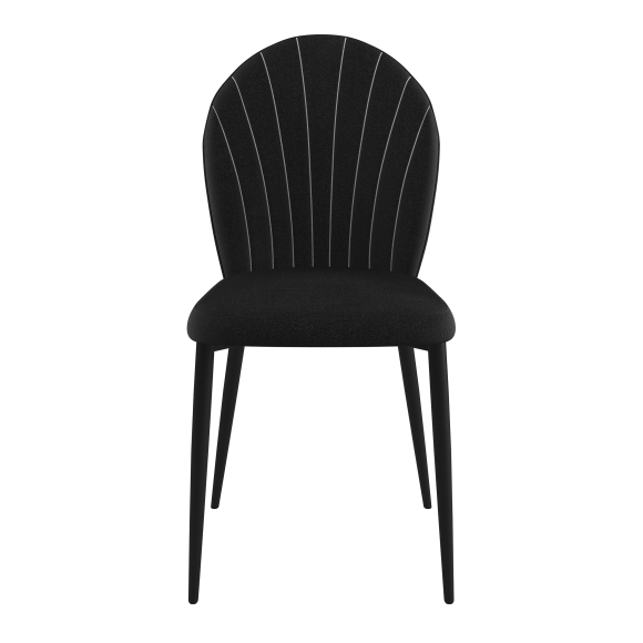 Krzesło Designerskie Welurowe Czarne Srebrne LOTOS