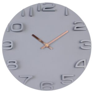 Zegar Ścienny Klasyczny 3D Szary STELLA 35cm
