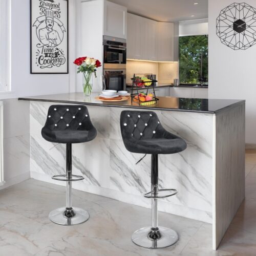 Hoker Welurowy Czarny z Kryształkami COCO