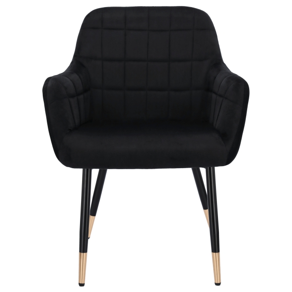 Krzesło Welurowe Fotel WIGGO GLAMOUR Czarne