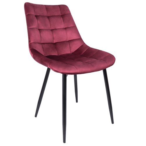 Krzesło Welurowe Bordowe VIKA