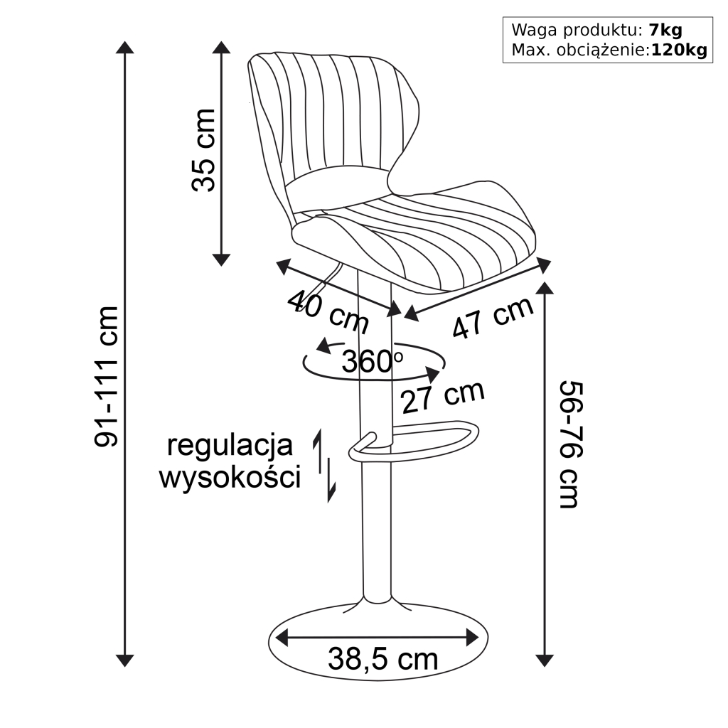 Hoker Welurowy Czarny MAGNUS