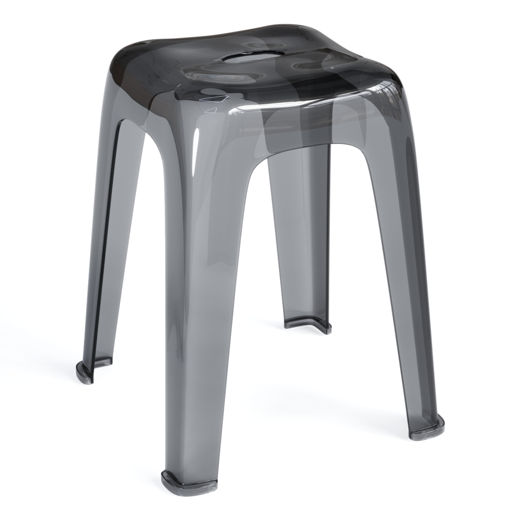 Taboret czarny transparentny CLARITA
