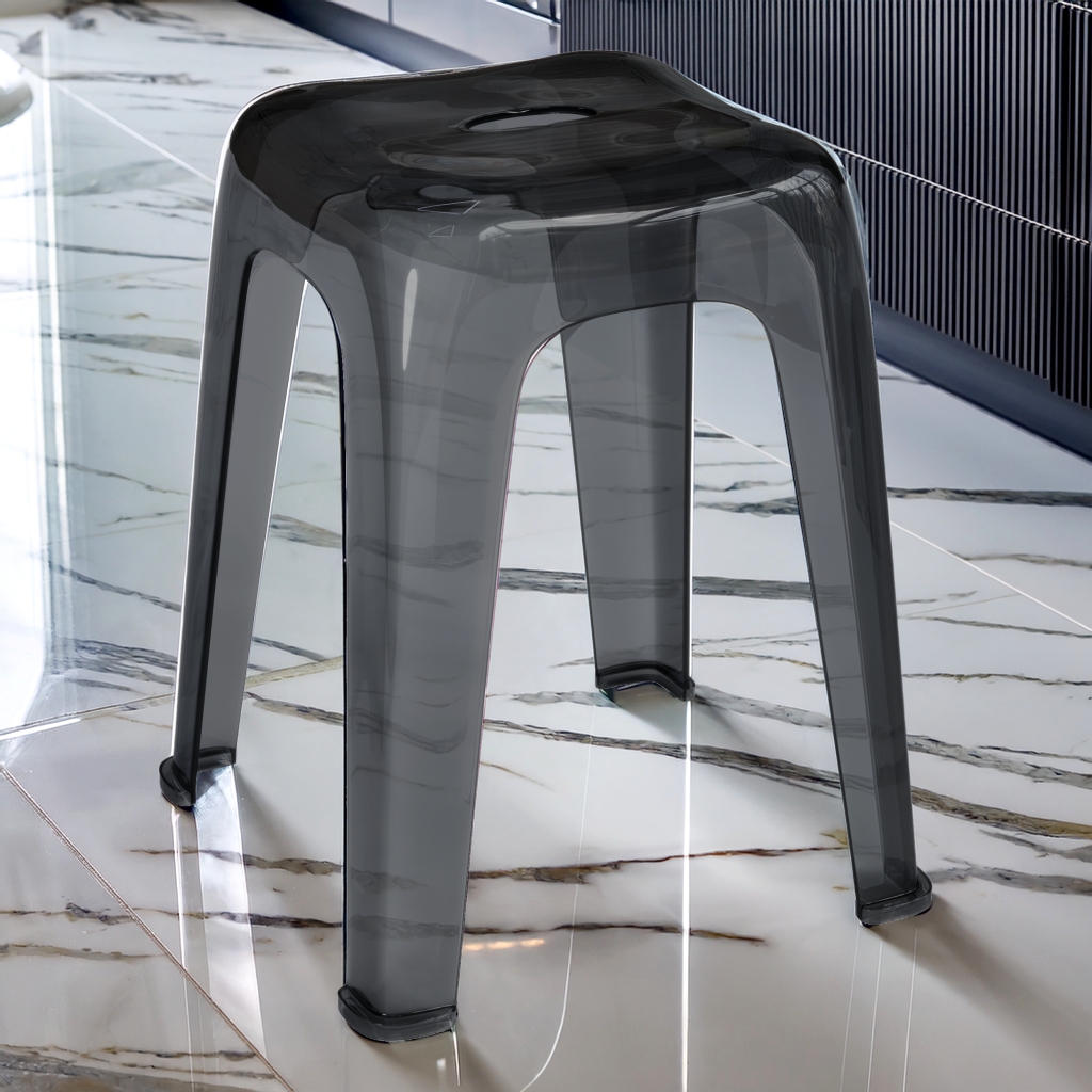 Taboret czarny transparentny CLARITA