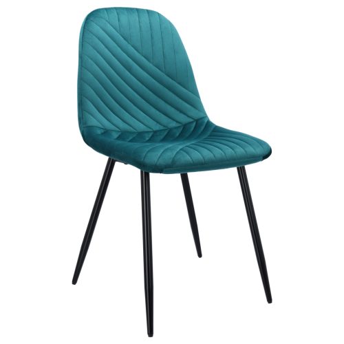 Krzesło Welurowe Zielony Turkusowy LINA