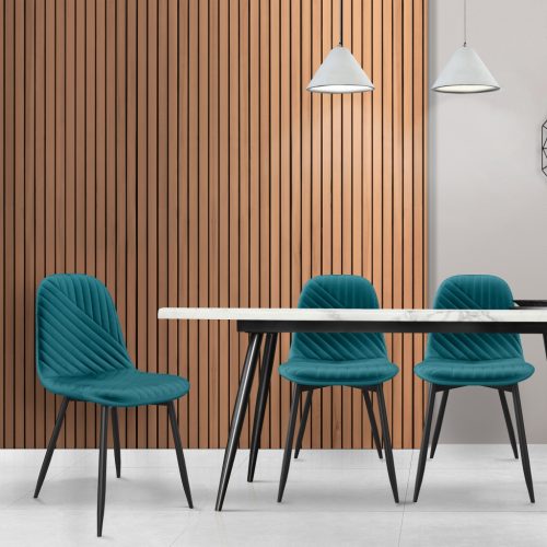 Krzesło Welurowe Zielony Turkusowy LINA