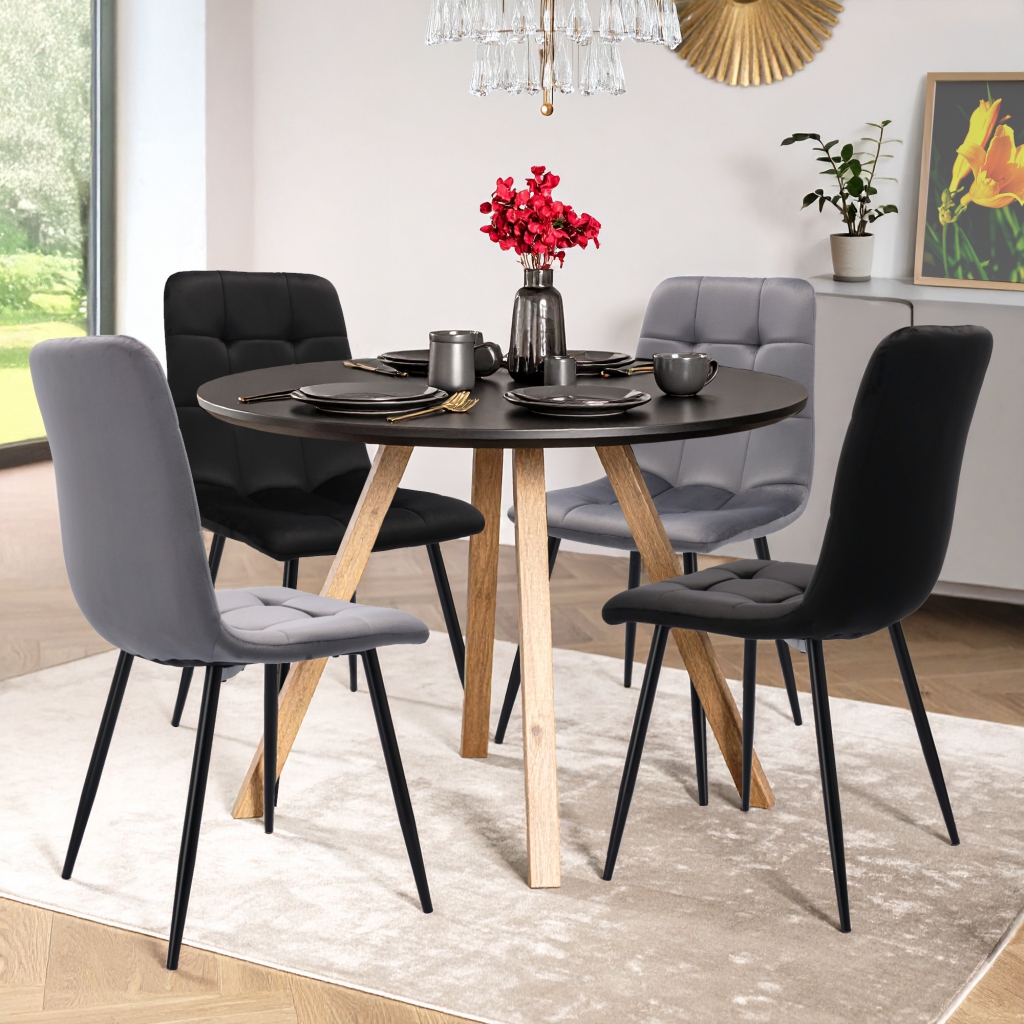 Krzesło tapicerowane czarne ARIA