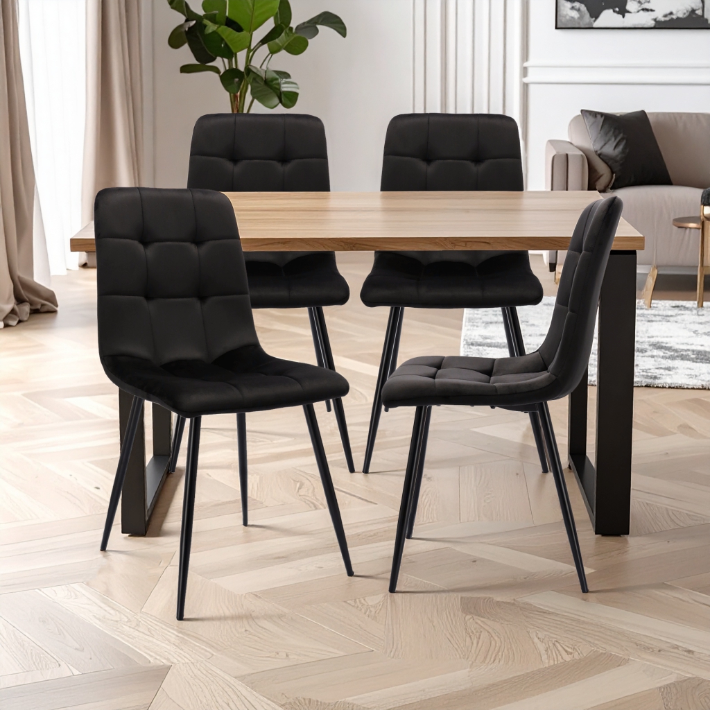 Krzesło tapicerowane czarne ARIA