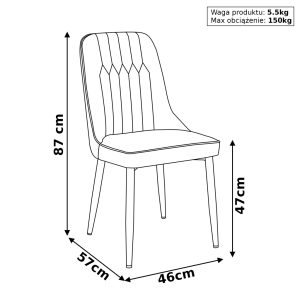 Krzesło beżowe welurowe DARIA