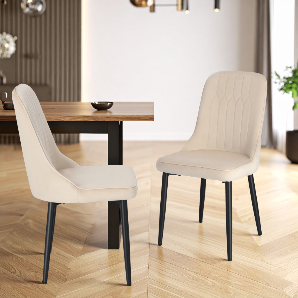 Krzesło beżowe welurowe DARIA