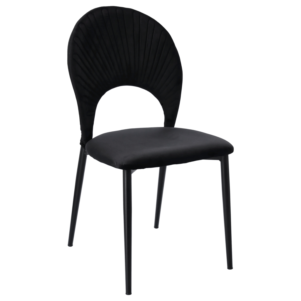 Krzesło Tapicerowane Czarne DALIA