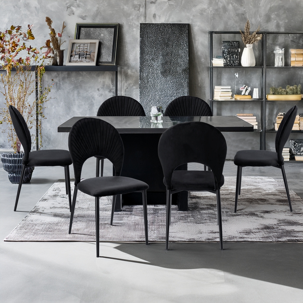 Krzesło Tapicerowane Czarne DALIA