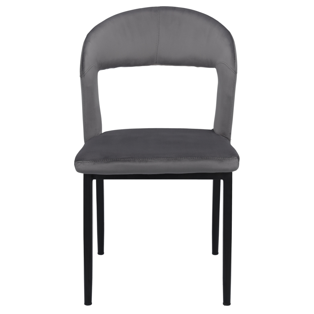 Krzesło Nowoczesne Designerskie Welurowe Szare CARMEN