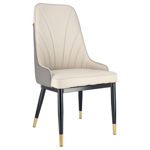 Krzesło Nowoczesne Skórzane Szare BELLE