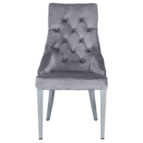 Krzesło Tapicerowane Glamour Szare MONA