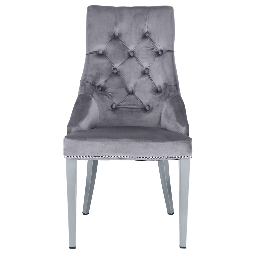 Krzesło Tapicerowane Glamour Szare MONA