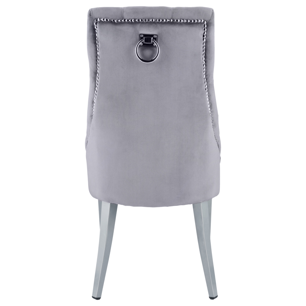 Krzesło Tapicerowane Glamour Szare MONA