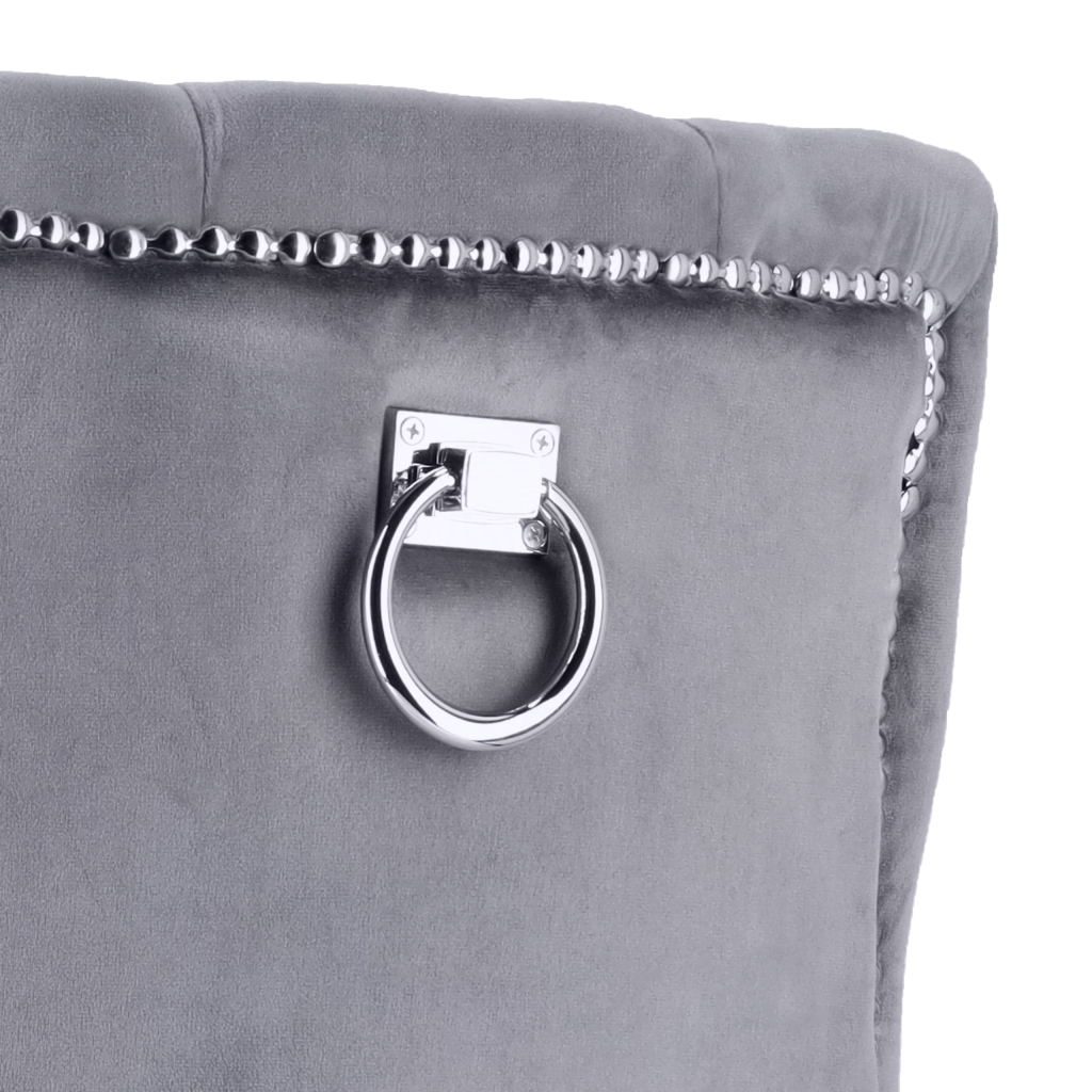 Krzesło Tapicerowane Glamour Szare MONA