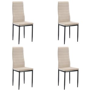 Krzesło Welurowe Zestaw 4 Sztuk Beżowe AXELL