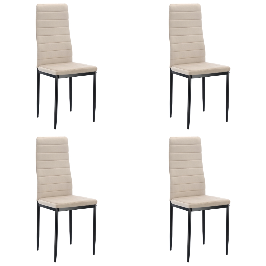 Krzesło Welurowe Zestaw 4 Sztuk Beżowe AXELL