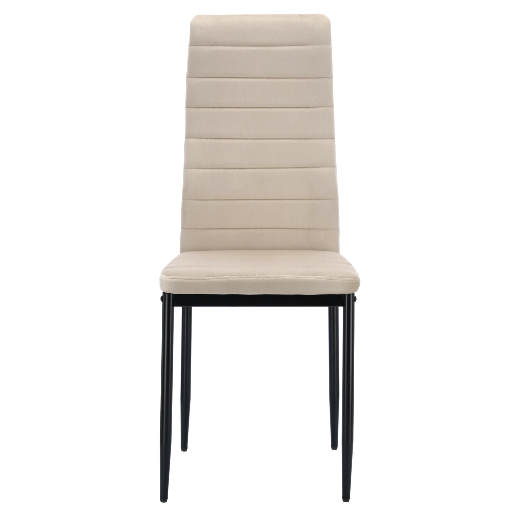 Krzesło Welurowe Zestaw 4 Sztuk Beżowe AXELL