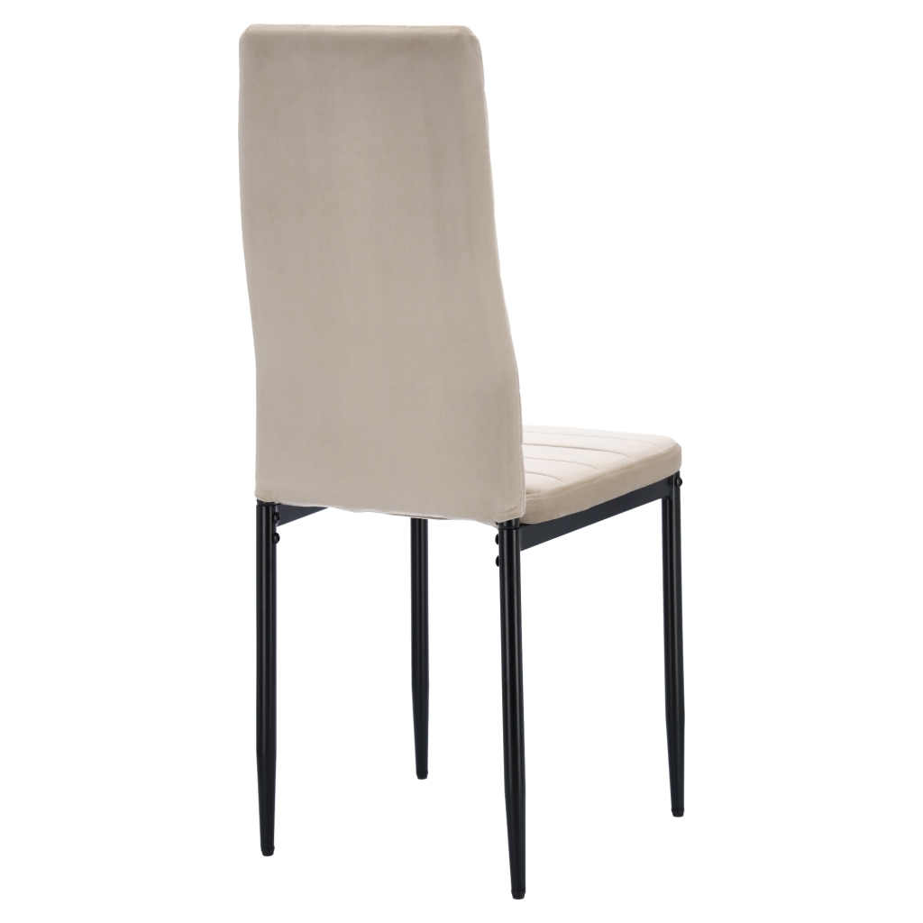 Krzesło Welurowe Zestaw 4 Sztuk Beżowe AXELL