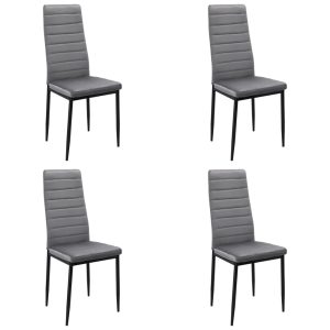 Krzesło welurowe szare zestaw 4 sztuk AXELL