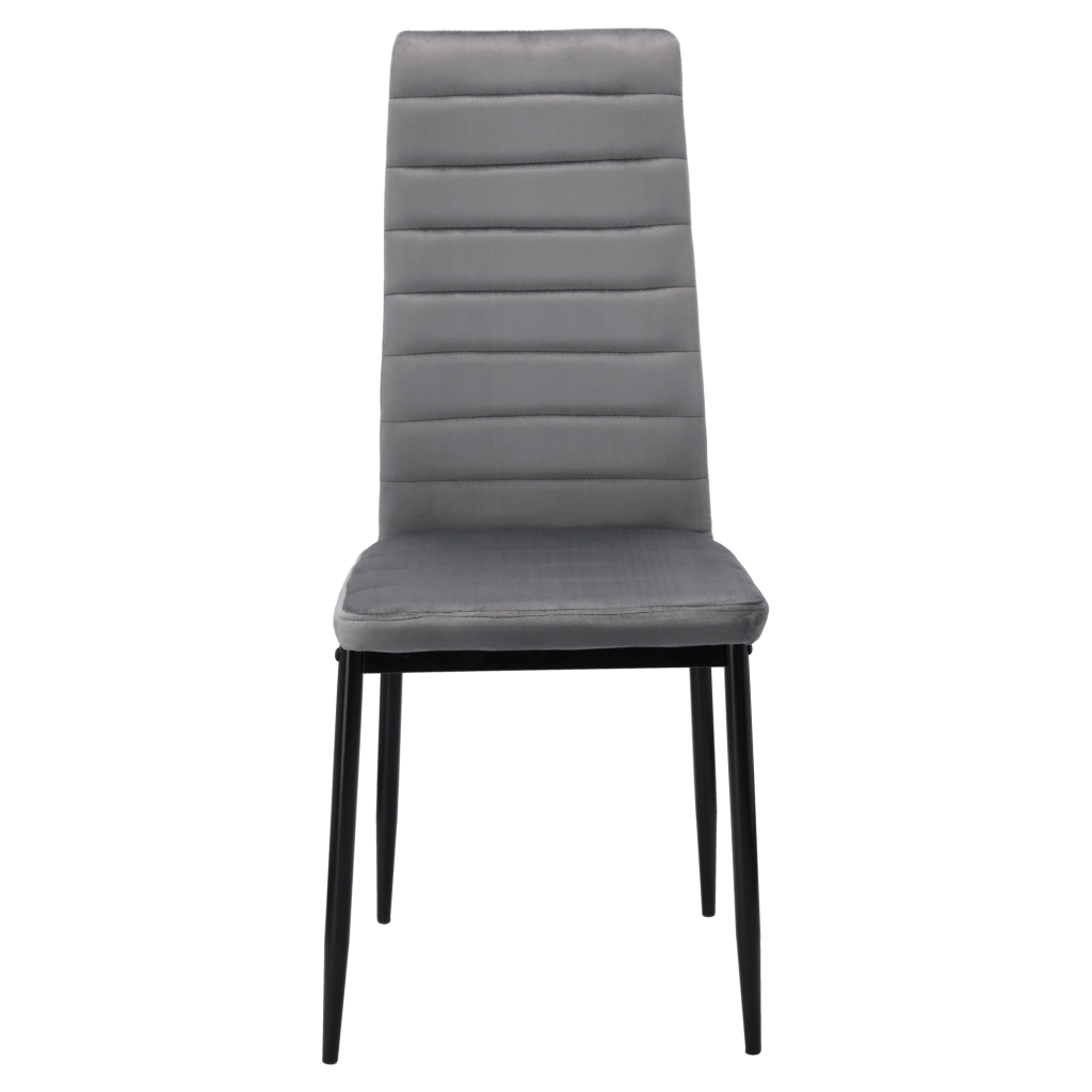 Krzesło welurowe szare zestaw 4 sztuk AXELL