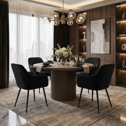 Krzesło fotel czarny welurowy WIGGO