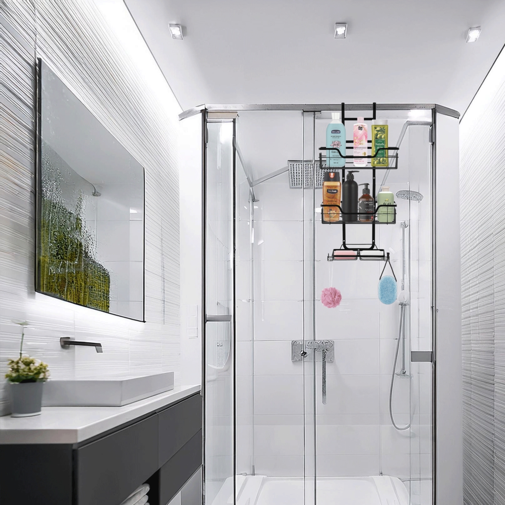 Półka pod prysznic na kabinę Czarna ELENA