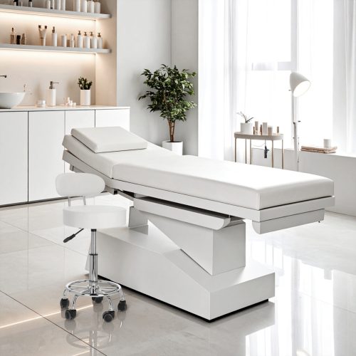 Taboret Kosmetyczny na kółkach Biały EDIT