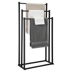 Wieszak na Ręczniki Stojący Czarny ELENA