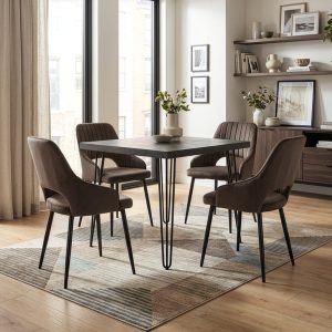 Krzesło welurowe brązowe JADE