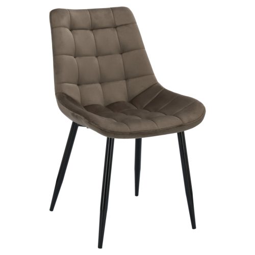Krzesło tapicerowane welurem brązowy VIKA