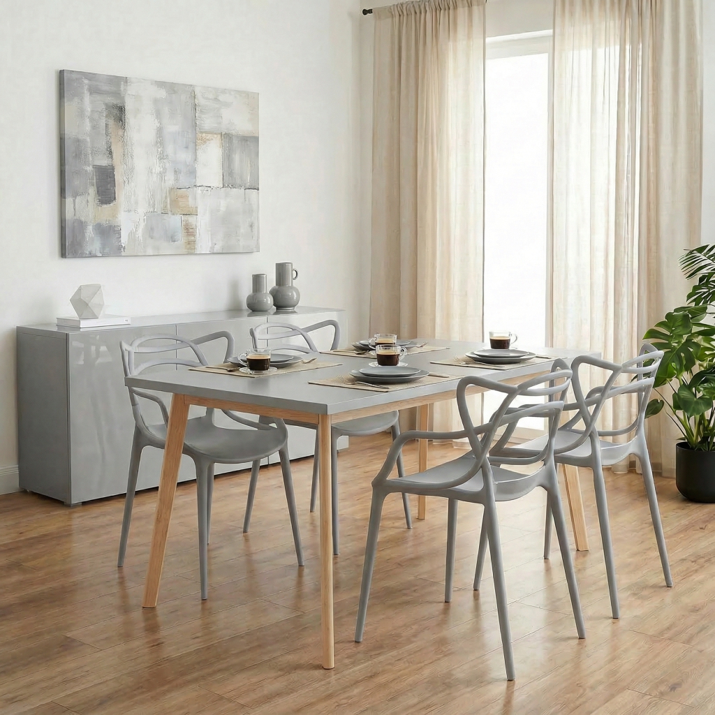 Krzesło ażurowe szary UNO