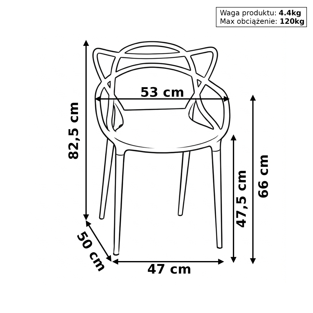 Krzesło ażurowe szary UNO